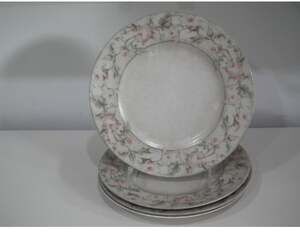 Set of 4 222 Fifth "Savannah" Cheri Blum Dinner Plates Floral